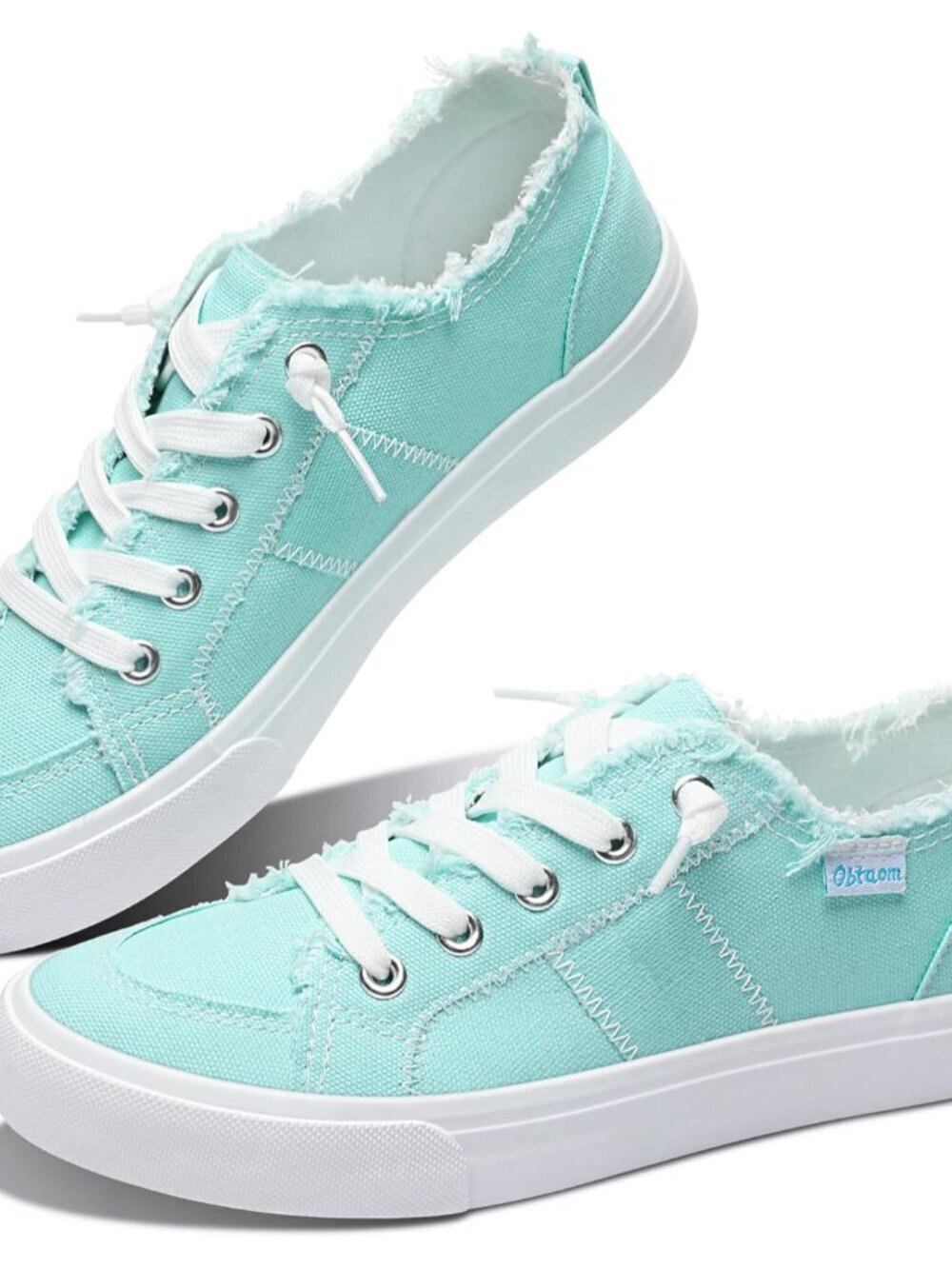 Women's Play Fashion Sneaker White Color Washed and Leopard Canvas Slip on Shoes